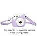 Blummy PU Leather Camera Case Compatible with Fujifilm Instax Mini 11/ Mini 9/ Mini 8 Instant Camera with Adjustable Strap and Pocket (Grape)
