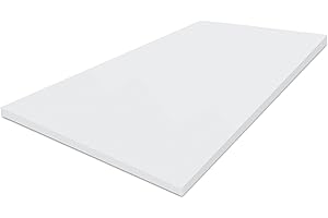Frienda 1 Pack 118" X 60" X 1/2" Upholstery High Density Craft Sheets Cushion Foam Replacement Rectangle Cut to Size Cushion Chair Padding, Suitable for Shipping, Packing, Mailing, DIY, Cosplay(White)