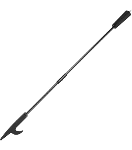 Tisonnier Brasero Acier Massif Extra Long 86,4 Cm - Design Amovible, Idéal Feux De Camp, Foyer, Poêle à Bois