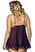 IWISHME Women Plus Size Sequin Sexy Babydoll Lingeries (5XL=US Size 4XL, Purple)