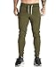 Ouber Men's Fitted Jogger Pants Gym Workout Running Sweatpants with Zipper Bottom (ArmyGreen,L)