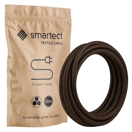 smartect Textilkabel 3-Adrig (3 x 0.75 mm²) Braun, 50 Meter