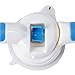 MABIS Shower Grab Bar, Swivel Bathroom Safety Grab Bar, Suction Cup Grab Bar with Safety Indicator, Easy No Tool Assembly, 19.5 Inches, Blue and White