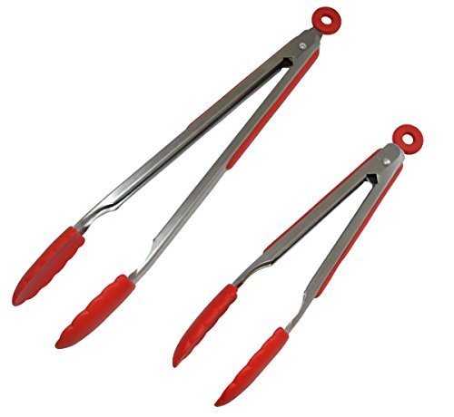 Bekith Premium Silicone Kitchen Tongs 2 Pack (9-Inch & 12-Inch)