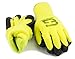 Better Grip BGWLAC Winter Insulated Rubber Latex Coated Work Gloves, Crinkle Pattern, 3 Pairs/ Pack (Large, Lime)