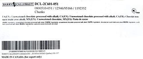 Barry Callebaut Chocolate Liquor Chunks - Unsweetened Chocolate Chunks - Cocoa Mass Chunks - Cacaoholic Resealable Stand Up Pouch | 5 Pound