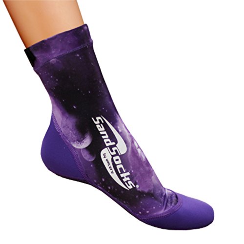 Sand Socks Für Beachsoccer, Sandvolleyball und Schnorcheln, Lila Galaxy, Medium