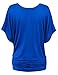 LL WT1038 Womens V Neck Short Sleeve Dolman Top M COBALT_BLUE