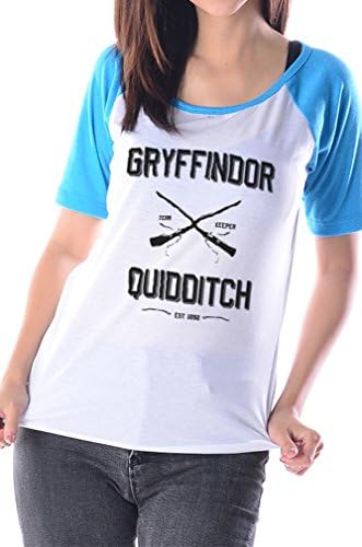 Harry Potter Women T-Shirt Gryffindor Quidditch shirt Galaxyteehouse Short sleeve shirts Baseball Raglan Gift for Women X-Small