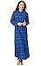 PajamaGram Night Gown For Ladies - Plaid Nightgown, Indigo, XL