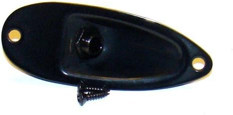 Recessed Jack Plate, Black, with Fitted 1/4" Jack, Screws Included