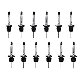 eBoot 12 Pack Stainless Steel Liquor Bottle Speed Pourers Tapered Spout with Rubber Dust Caps