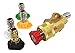 Hurleco Pressure Washer Nozzle Tips and Quick Connect Pivot Coupler – ¼ in, 3.0 GPM, 1500-3750 PSI, 0, 15, 25, 45, 60 – for Most Power Washer Spray Wands and Accessories – Free Industrial Cotton Bag