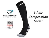 Compression Socks (Stripe Design) - Lightweight Compression Socks for Men & Women - Prevent Shin Splints, Calf & Leg Pain - Great for Workout Recovery - Endurance Shield 360® - Zero Risk Guaranteed!