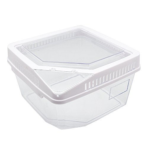 Senzeal Acrylic Reptile Terrarium Box Amphibian Transparent Breeding Box for Snake Lizard Turtle Spider Reptile Combination Terrarium White