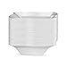 WAVEWARE PLASTIC PARTY DISPOSABLE BOWLS | 5 Ounce White Hard Square Wedding Plastic Bowls, 40 Pack | Elegant Fancy Heavy Duty Party Supplies Dessert Plates for Holidays & Occasions