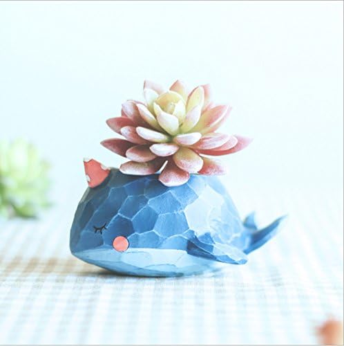 Succulent Pot Cute Animal Shaped Cartoon Home Decoration Resin Herb Planter Cactus Pot (Whale)