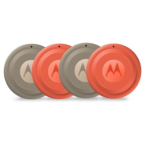 Motorola Moto Tag – Smart Tracker, 4er Pack (Android- und iOS-kompatible, Bluetooth 6.0, IP67 Wasserschutz, Finder für Schlüssel, Gepäckstücke und vieles mehr), je 2X Pantone Laurel Oak + Arabesque
