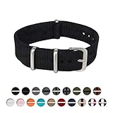 ARCHER Watch Straps, Premium Nylon NATO Straps, Choice of Color and Size (18mm, 20mm, 22mm, 24mm)