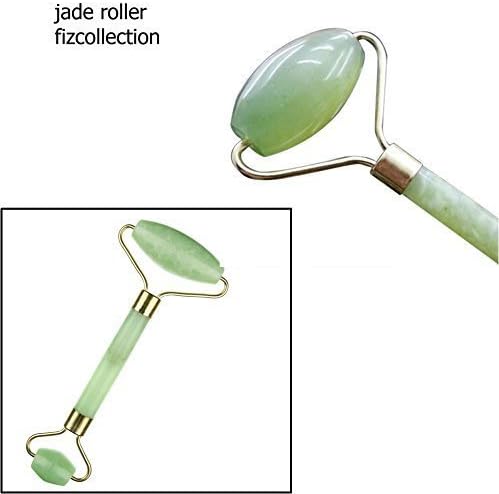 Derma Jade roller Therapy 100% Natural jade facial roller double Neck Healing Slimming Massager (Jade Roller)