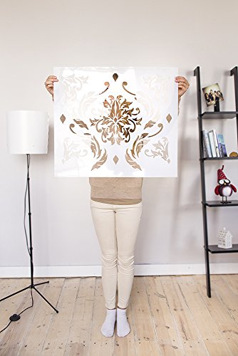 Lily Blooms Wall Stencil for Painting - Expedited 3 days Delivery - Damask Wall Accent - Reusable Template - Large Mylar Washable Plastic - Repeatable Pattern for Wall Décor