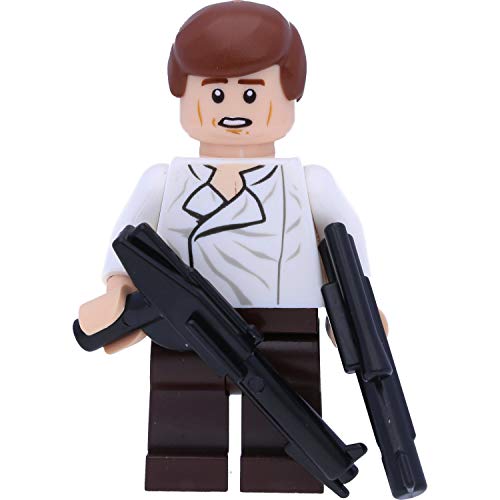 LEGO Star Wars Minifigur: Han Solo im weißen Hemd mit Blastern