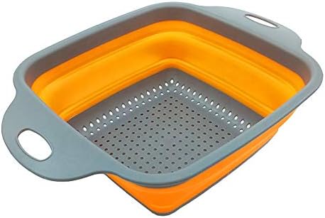 NYALKARAN -STORE's Silicone Folding Drain Basket Collapsible Colander Vegetable Fruits Washing Strainer Kitchen Basket (Small)