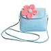 Aligle Little Girl Beauty Set Plush Flower Handbag + 2 Hair Clip + Necklace and Bracelet（Blue