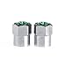 Delight eShop 4Pcs/Set Chrome Car Auto TPMS Valve Stem Caps N2 Nitrogen Tire Insert Cover