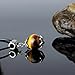TIRIO Wishing Bead Necklace Golden Tiger Eye with Silver Pendant Grounding Stone Protection Yellow