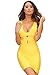 Alice & Elmer Women's Rayon Sleeveless Bodycon Deep V Neck Cut Out Midi Bandage Club Party Dress