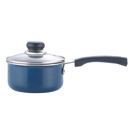 Vinod Zest Non Stick Sauce Pan with Glass Lid-16 cm, 1.6 Ltr