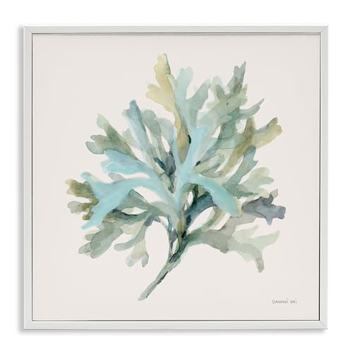 Stupell Industries Coastal Bliss Coral Branch White Framed Giclee Art design by…