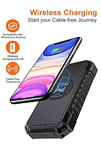 Solar Power Bank 26800mAh, Riapow Solar Charger Fast Charge
