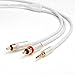 BlueRigger 3.5mm to RCA Audio Cable (25FT, RCA Male to Aux Audio, Braided, Headphone Jack Adapter, Metal Shell) - for Phones, Amplifiers, Tablets, Home Theater, Speakers, HDTV