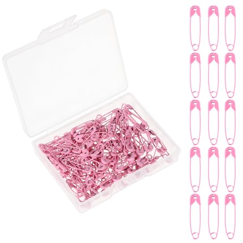 120 Pieces Mini Safety Pins 0.75inch Metal Pins for Clothes Sewing Arts Craft Costume Handicrafts Jewelry Making Bulk Rust Pin for Decorate and Organize Items (Pink)