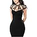 Goddessvan Women's Sexy Sleeveless Hollow Out Cocktail Party Mini Bodycon Clubwear Dress (S, Black)
