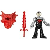 Imaginext Replacement Parts for Fisher-Price Blazing Battler's Dragon Playset - HCG66 ~ Replacement Figure in Black and Silver, Helmet and Sword