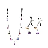 Shaking Bells Nipple Clamps with Adjustable Breast Labia Clips Clit Clamp, (3Pcs/Set)
