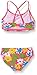 Kanu Surf Girls Flounce Bikini Beach Sport 2 Piece Swimsuit, Allison Floral Pink, 14