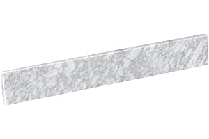 EQLOO 30 Inch Natural Marble Bidesplash for Bathroom Vanity Sink Top,Universal Bathroom Vanity Backsplashes,30 in. W x 4 in. H Backsplash in Carrara Marble