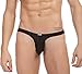 Youngbox Men's Thong G-String Sexy Mesh See Through Briefs Underwear, US L/Asia Tag XL(Waist 31-34), Black