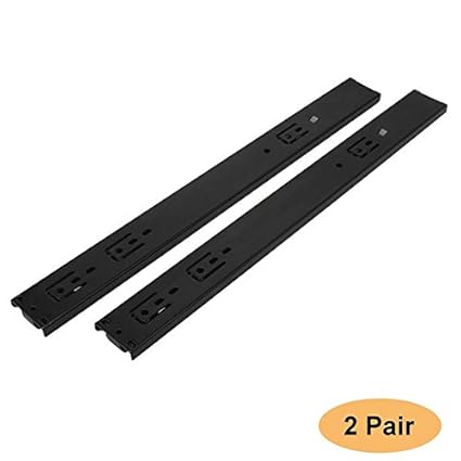 Gobrico Black Drawer Slides Side Mounting Full Extension Soft