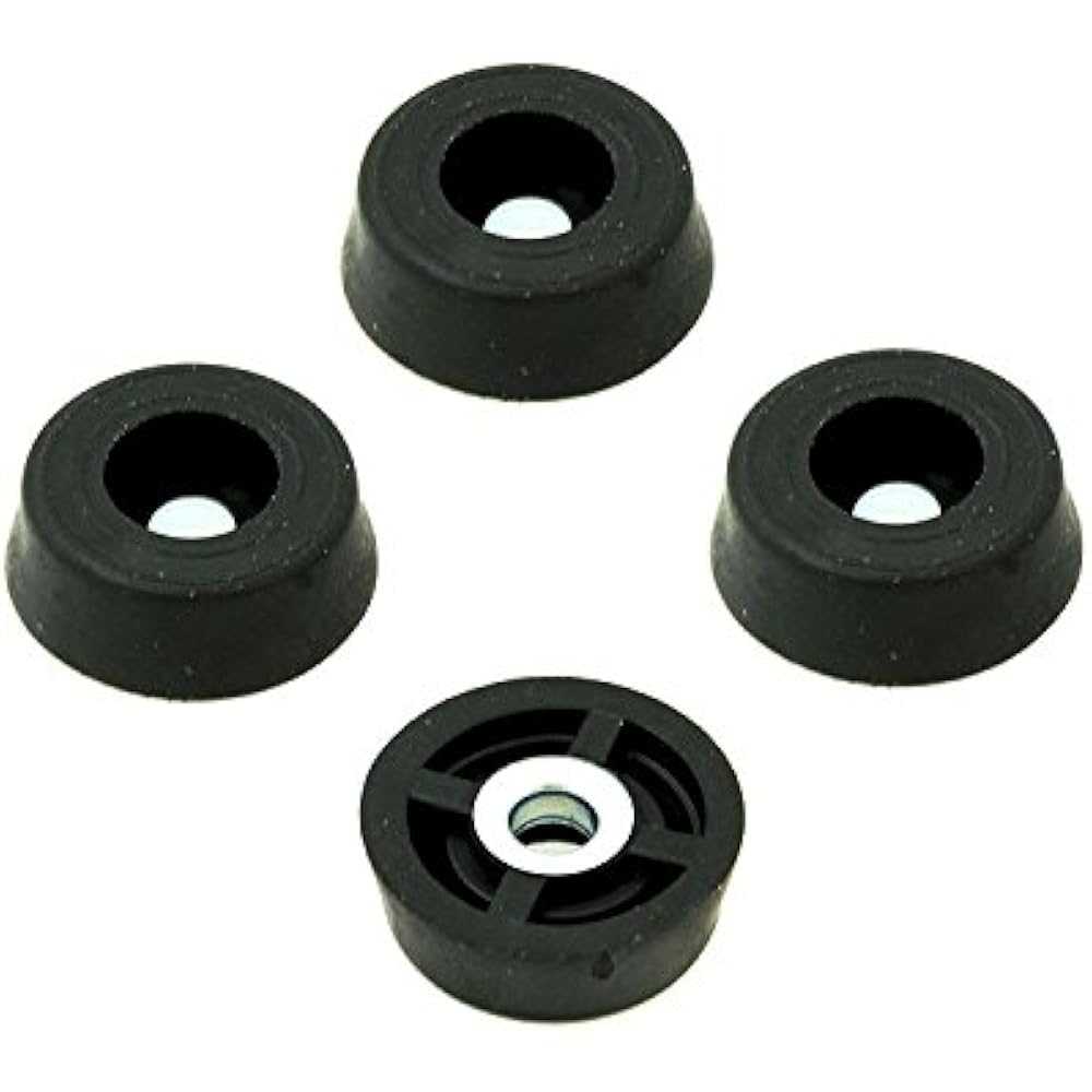 80 Small Round Rubber Feet W/Screws .250 H X .671 D Made In USA