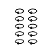 Ruifan 10PCS 316L Surgical Steel Black Plated Captive Bead Rings Nose Belly Eyebrow Tragus Lip Ear Nipple Hoop Ring BCR 16G 8MM