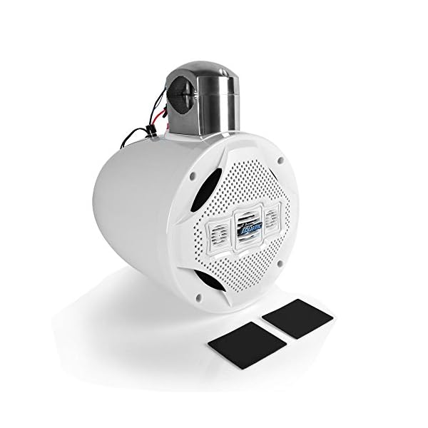 Lanzar-Marine-8-Bluetooth-Wakeboard-Speaker-Ative-Powered-Marine-Tower-Speaker-4-Way-Water-Resistant-1200-Watt-AQAWBS8WT