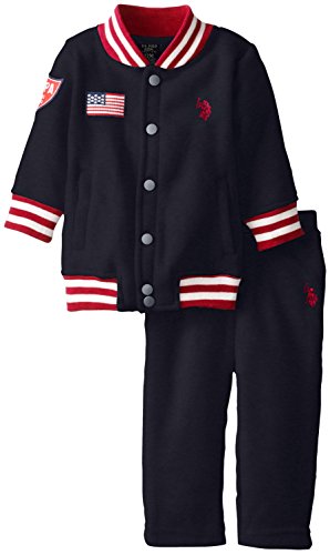 U.S. Polo Assn. Baby Boys Fleece Jacket and Pant Jog Set