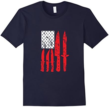 Mens Hunting Knife Knives Survival Flag Shirt USA 3XL Navy