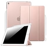 Fintie iPad Pro 9.7 Case with Built-in Apple Pencil Holder - Slim Shell Standing Cover with Translucent Frosted Back Protector Auto Wake / Sleep for Apple iPad Pro 9.7 Inch 2016 Version, Rose Gold