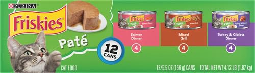 FRISKIES WET CAT FOOD, FRISKIES PATE, 3-FLAVOR VARIETY PACK, 5.5-OUNCE CAN, PACK OF 12